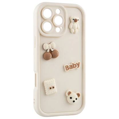 Capa para Apple iPhone 13, OEM, Ultra Trendy 3D Bear, Bege