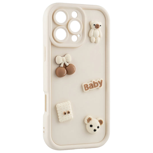 Capa para Apple iPhone 13, OEM, Ultra Trendy 3D Bear, Bege
