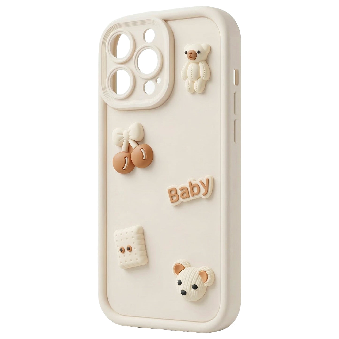 Capa para Apple iPhone 13, OEM, Ultra Trendy 3D Bear, Bege