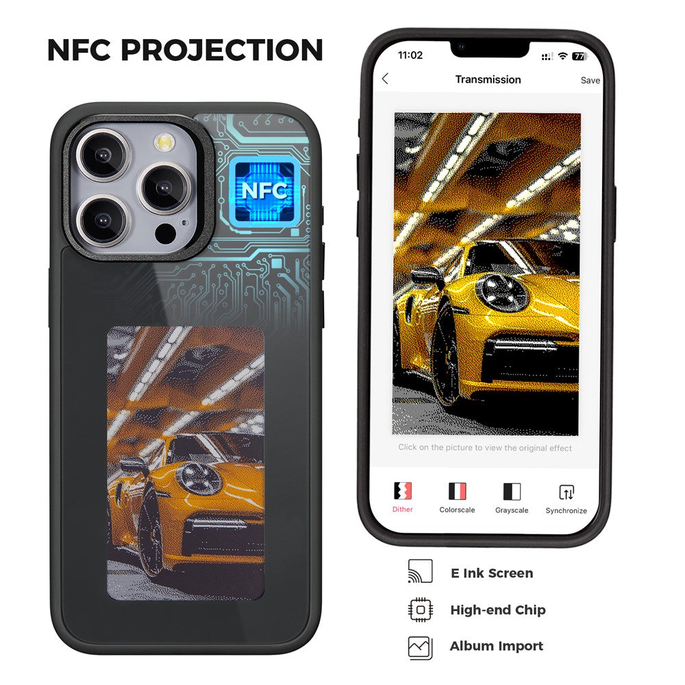 Case for Apple iPhone 15 Pro Max, OEM, Customized E-Ink Display, Black