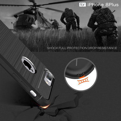 Capa para Apple iPhone 8 Plus, Techsuit, Carbono, Preta