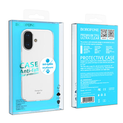 Capa para Apple iPhone 17, Borofone, BI4 Ice, Transparente