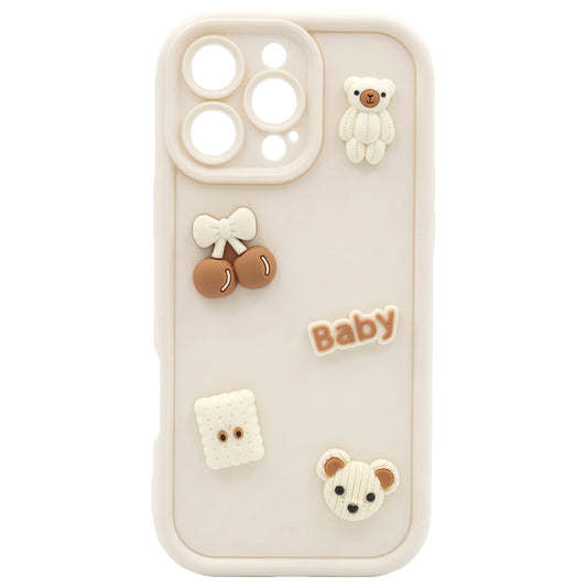 Capa para Apple iPhone 15, OEM, Ultra Trendy 3D Bear, Bege