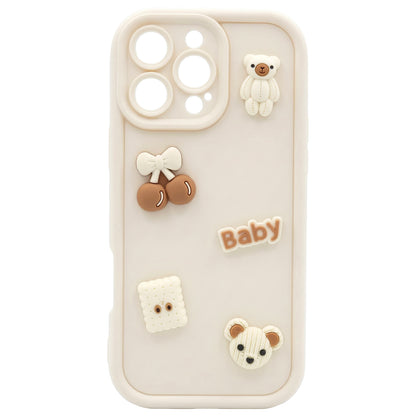 Capa para Apple iPhone 17 Pro, OEM, Ultra Trendy 3D Bear, Bege