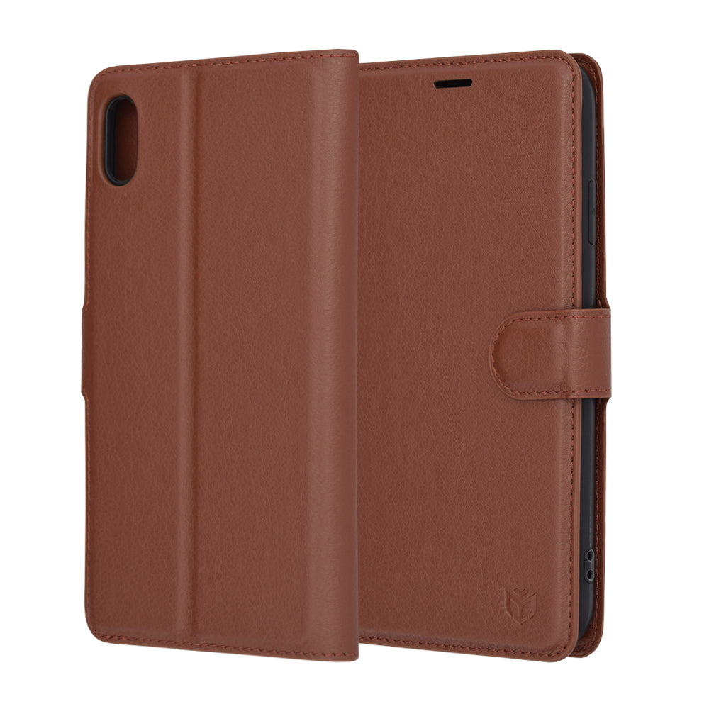 Capa para Apple iPhone XS Max, Techsuit, Leather Folio, Castanha