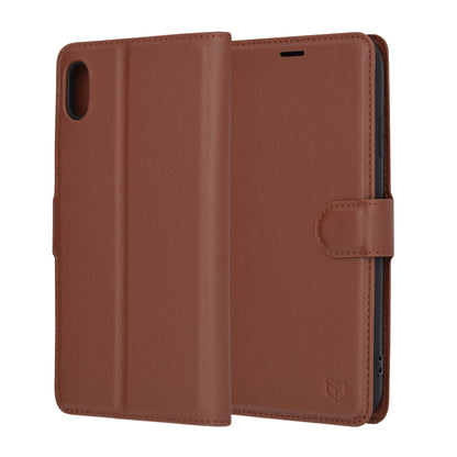 Capa para Apple iPhone XS Max, Techsuit, Leather Folio, Castanha