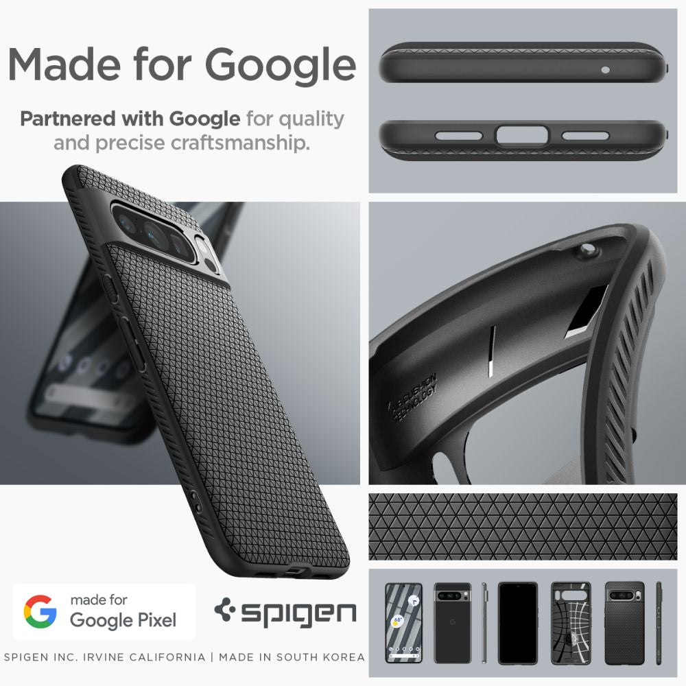 Capa para Google Pixel 8 Pro, Spigen, Liquid Air Matte, Preto ACS06311