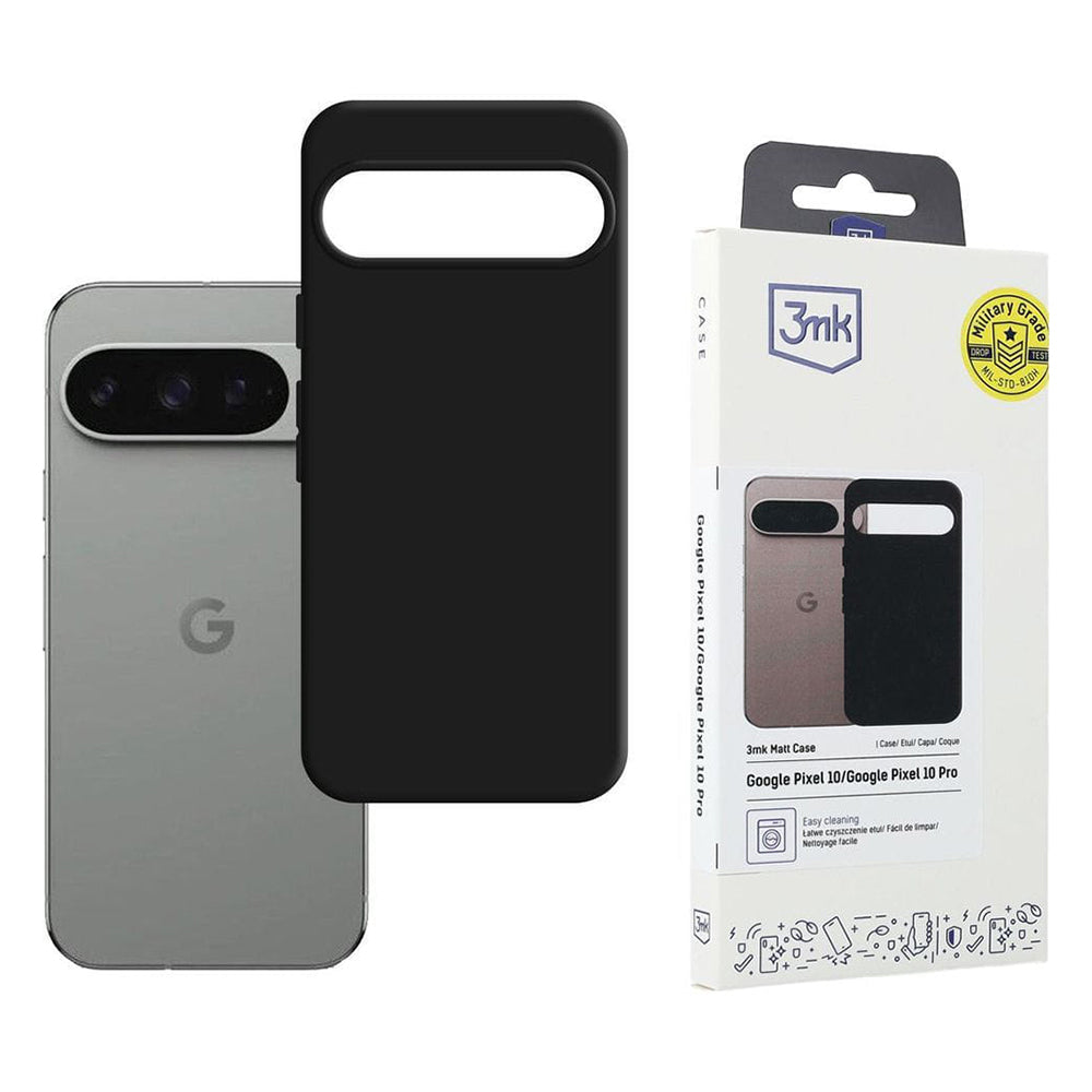 Capa para Google Pixel 10 Pro / 10, 3MK, Preta Mate
