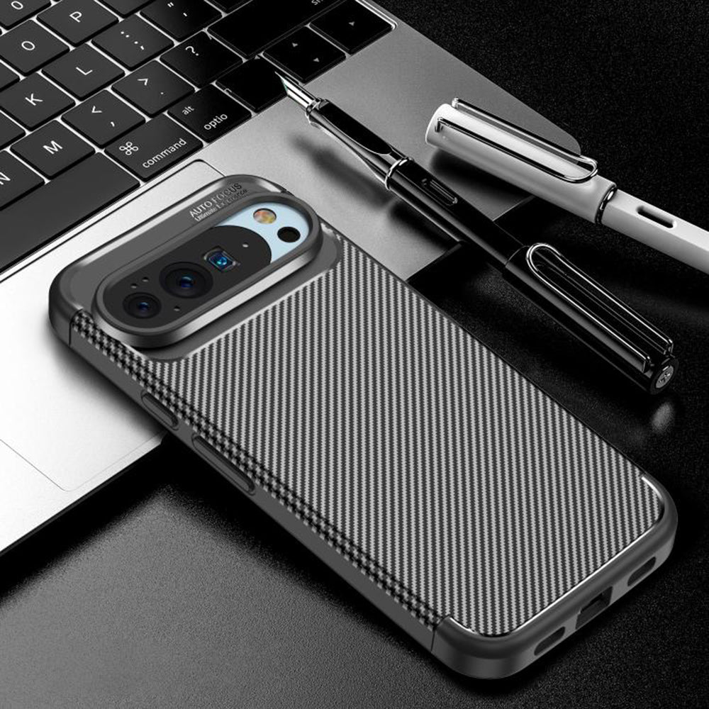 Capa para Google Pixel 10 Pro XL, Techsuit, Fibra de Carbon, Preta