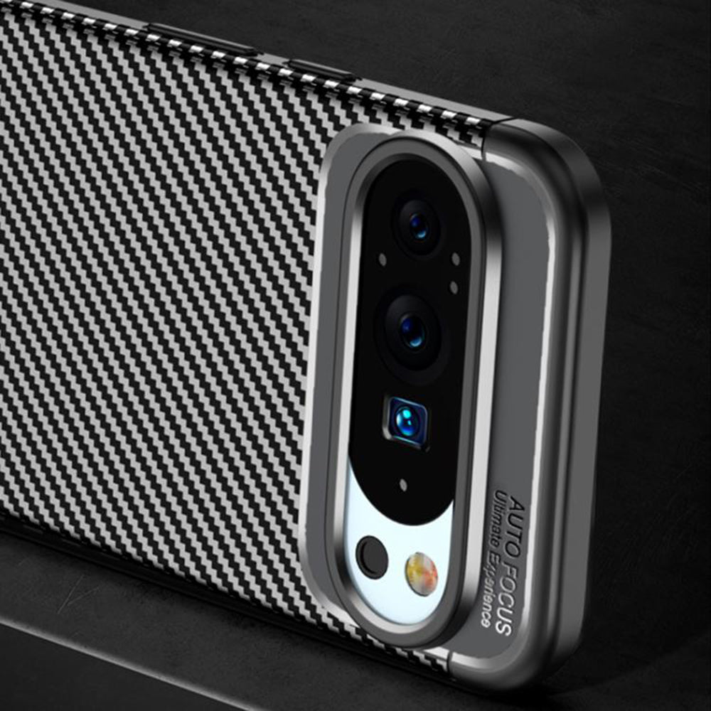 Capa para Google Pixel 10 Pro XL, Techsuit, Fibra de Carbon, Preta