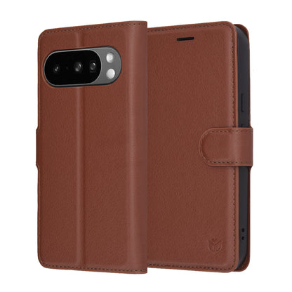 Capa para Google Pixel 10 Pro XL, Techsuit, Leather Folio, Castanha