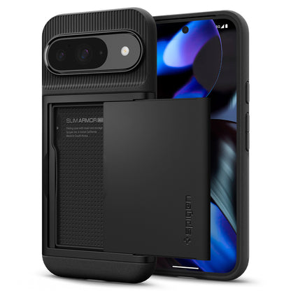 Capa para Google Pixel 9/9 Pro, Spigen, Slim Armor CS, Preto ACS07695 