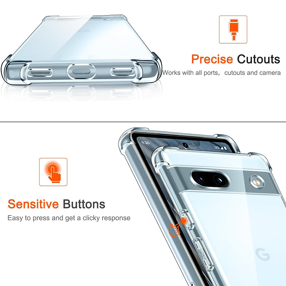 Capa para Google Pixel 7a, Techsuit, Shockproof Clear, Transparente