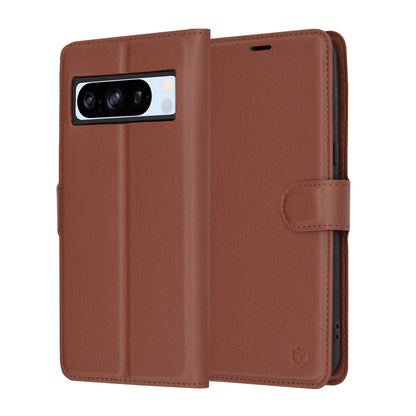 Capa para Google Pixel 8 Pro, Techsuit, Leather Folio, Castanha