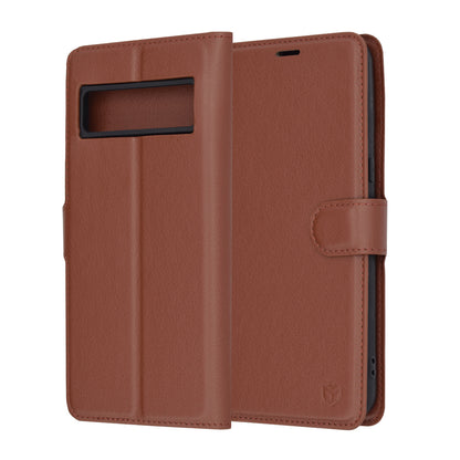 Capa para Google Pixel 8 Pro, Techsuit, Leather Folio, Castanha
