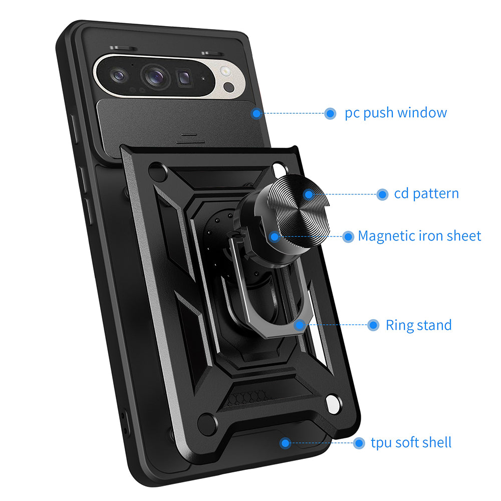Capa para Google Pixel 9 / 9 Pro, Techsuit, CamShield, Preta