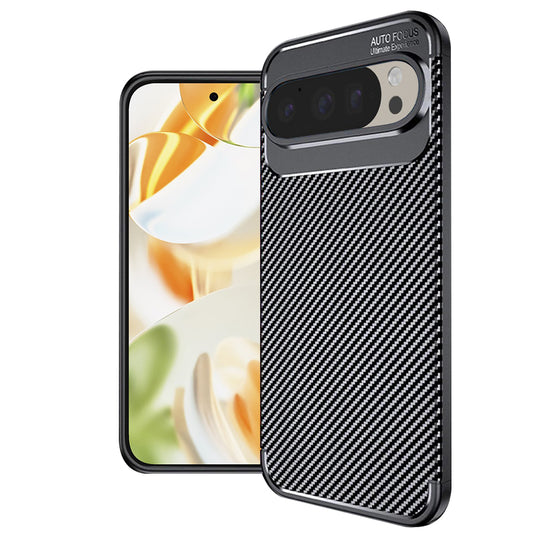 Capa para Google Pixel 9 Pro, Techsuit, Fibra de Carbon, Preta