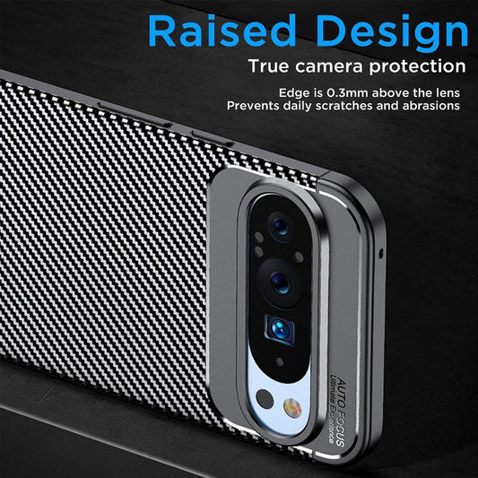 Capa para Google Pixel 9 Pro, Techsuit, Fibra de Carbon, Preta