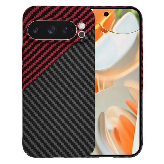 Capa para Google Pixel 9 Pro, Techsuit, Carbonite FiberShell, Preto Vermelho