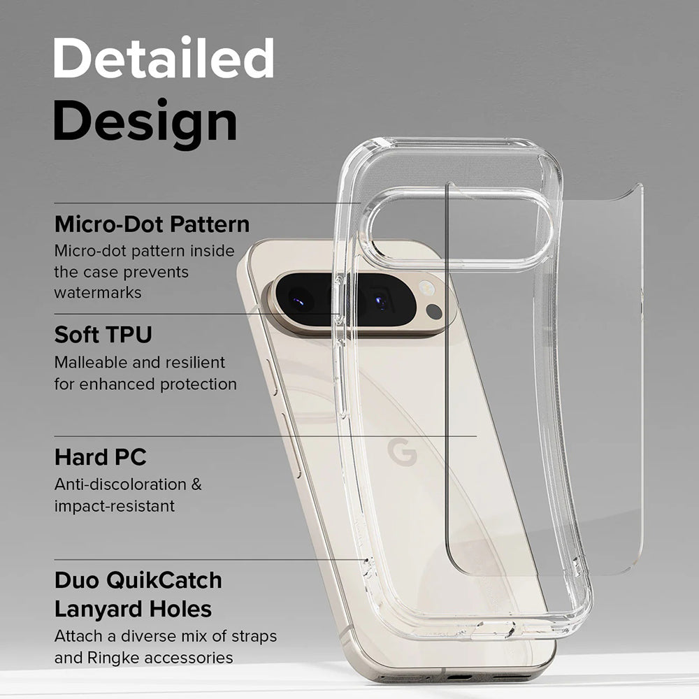 Capa para Google Pixel 9 Pro XL, Ringke, Fusion, Transparente