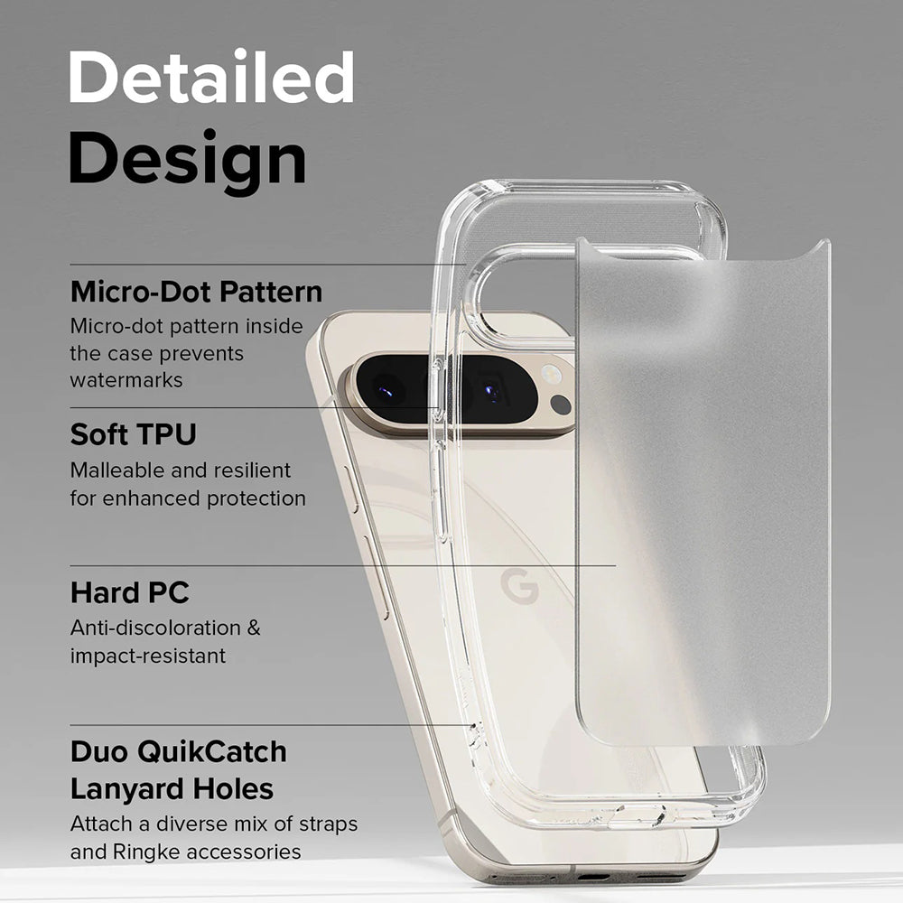 Capa para Google Pixel 9 Pro XL, Ringke, Fusion, Transparente Fosca