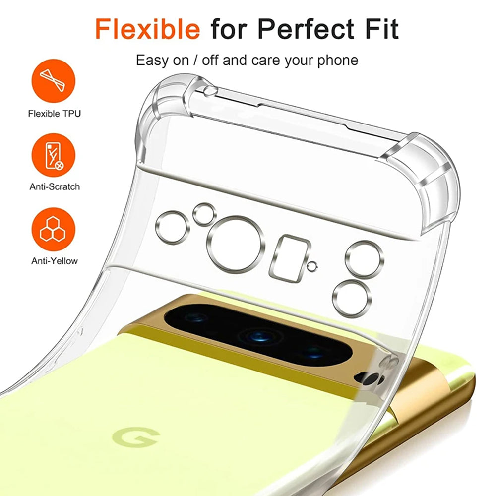 Capa para Google Pixel 9 Pro XL, Techsuit, Shockproof Clear, Transparente