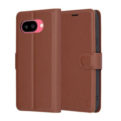 Capa para Google Pixel 9a, Techsuit, Leather Folio, Castanha