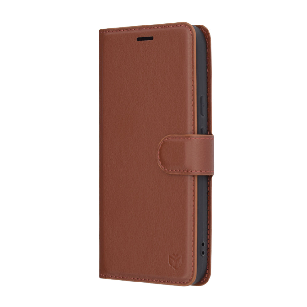 Capa para Google Pixel 9a, Techsuit, Leather Folio, Castanha