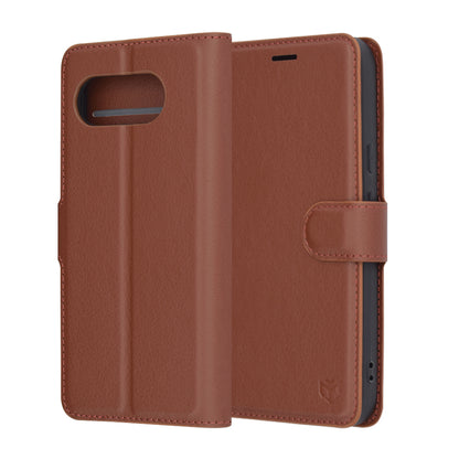 Capa para Google Pixel 9a, Techsuit, Leather Folio, Castanha