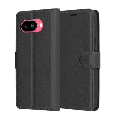 Capa para Google Pixel 9a, Techsuit, Leather Folio, Preta
