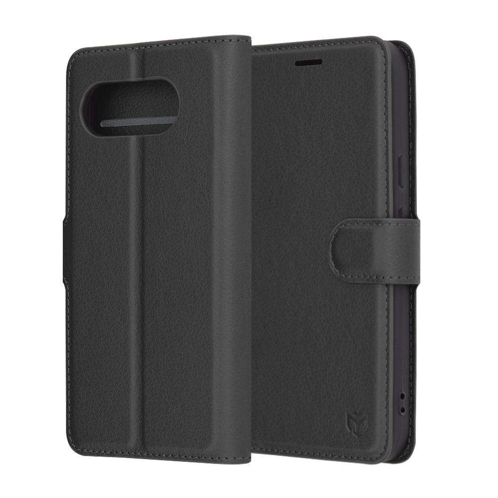 Capa para Google Pixel 9a, Techsuit, Leather Folio, Preta