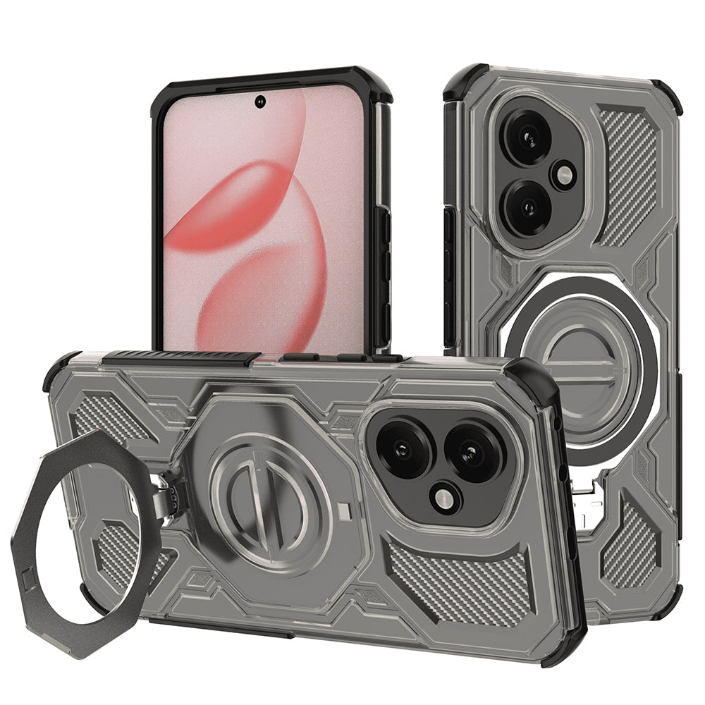 Case for Honor 400, Techsuit, Carbon Shield Pro, Smoke