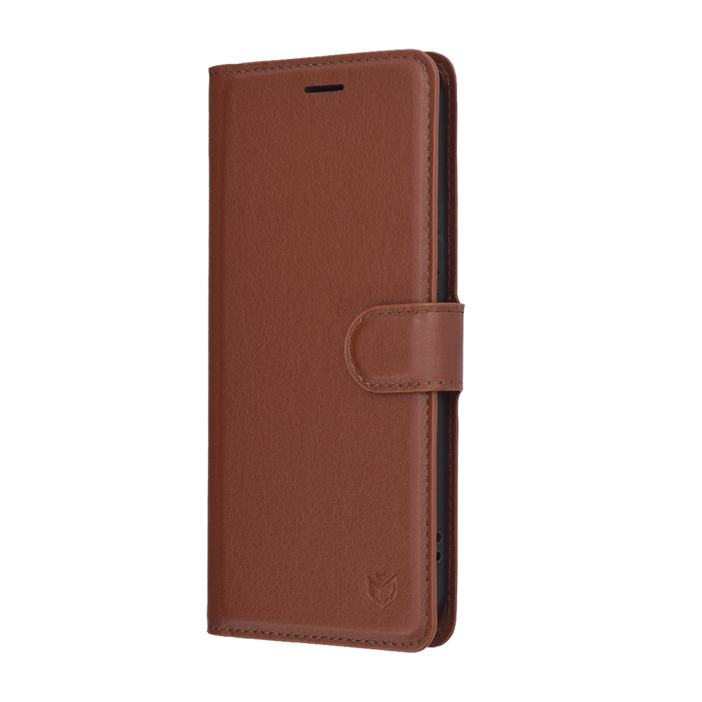 Capa para Honor 400, Techsuit, Leather Folio, Castanha