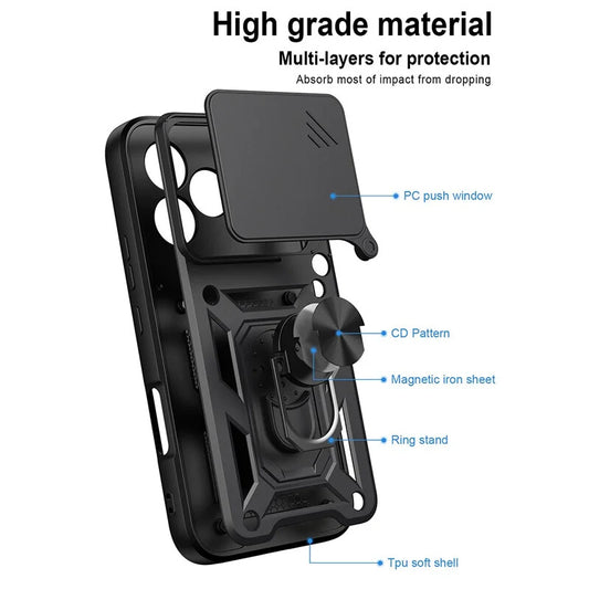 Capa para Honor 600 Lite, OEM, CamShield, Preta