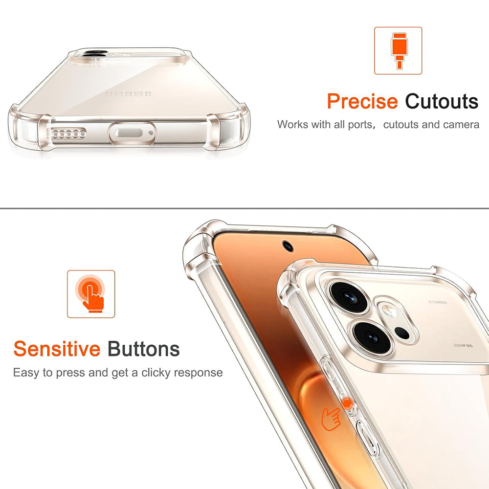 Case for Honor 600 Pro, Techsuit, Shockproof Clear, Transparent