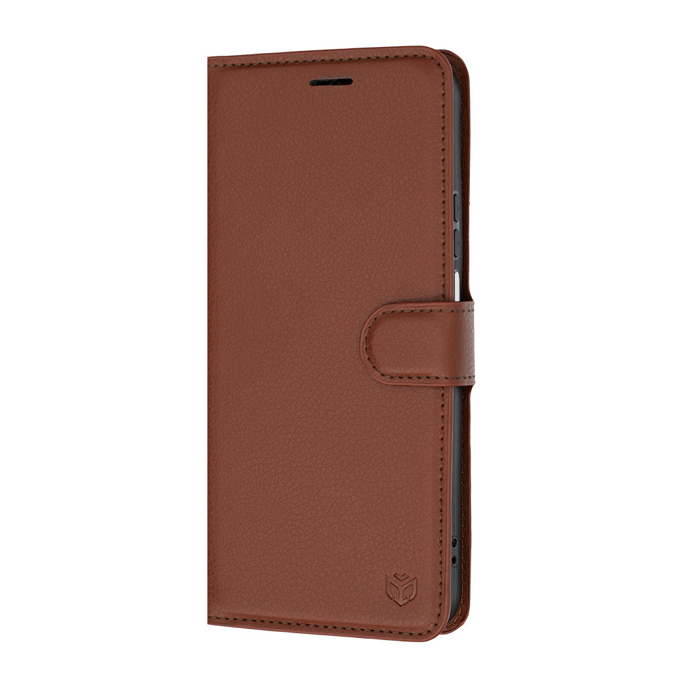 Capa para Honor 600 Smart, Techsuit, Leather Folio, Castanha