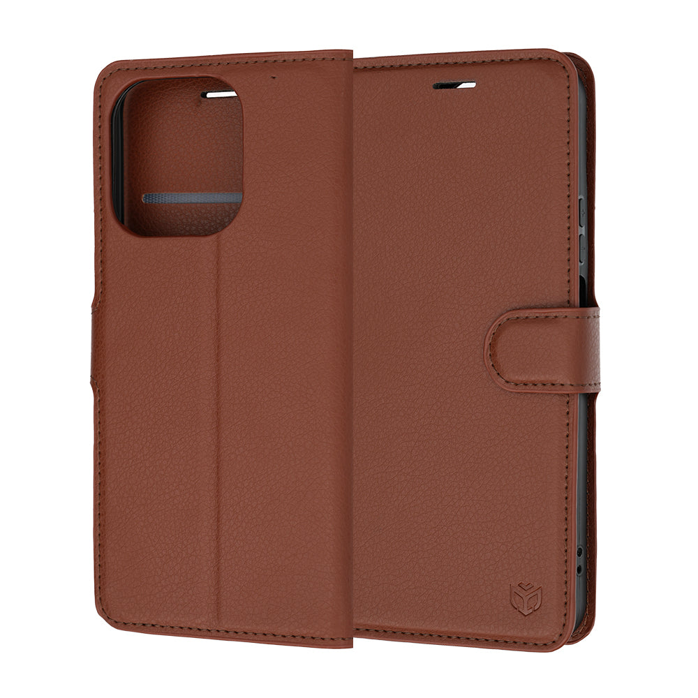 Capa para Honor 600 Smart, Techsuit, Leather Folio, Castanha