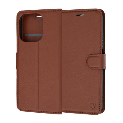 Capa para Honor 600 Smart, Techsuit, Leather Folio, Castanha