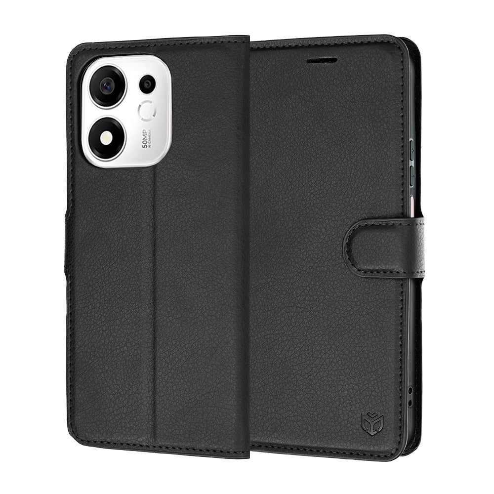 Capa para Honor 600 Smart, Techsuit, Leather Folio, Preta