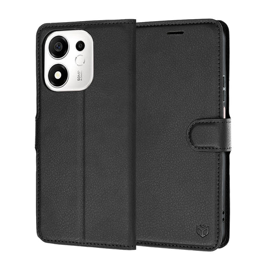 Capa para Honor 600 Smart, Techsuit, Leather Folio, Preta