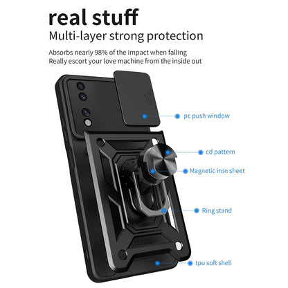 Capa para Honor 70, Techsuit, CamShield, Preta