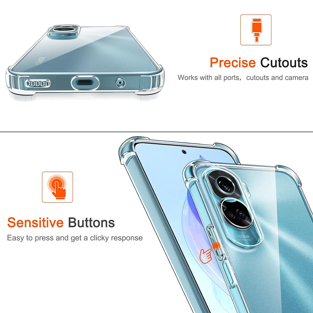 Capa para Honor 90 Lite, Techsuit, Shockproof Clear, Transparente