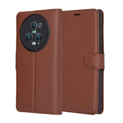 Capa para Honor Magic5 Pro, Techsuit, Leather Folio, Castanha