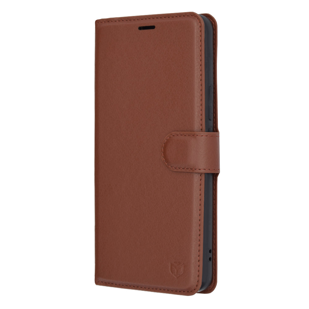 Capa para Honor Magic5 Pro, Techsuit, Leather Folio, Castanha
