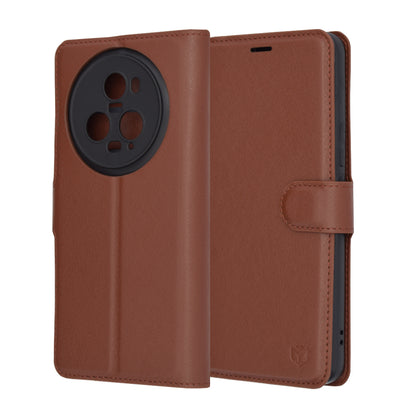 Capa para Honor Magic5 Pro, Techsuit, Leather Folio, Castanha