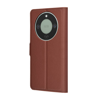 Case for Honor Magic8 Lite, Techsuit, Leather Folio, Brown