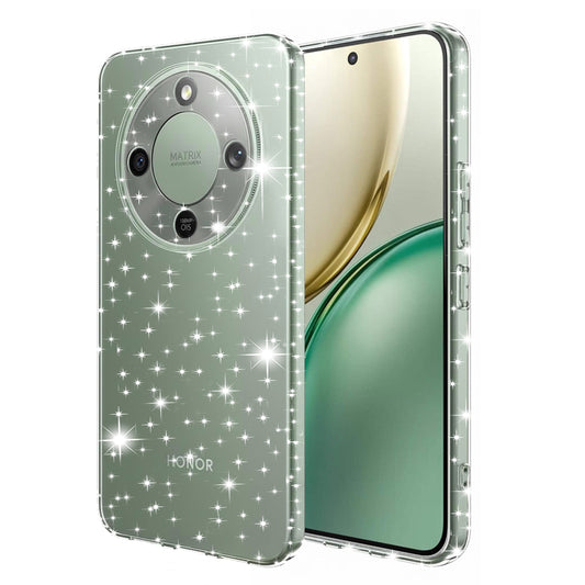 Capa para Honor Magic8 Lite, Techsuit, SparkleSkin, Transparente