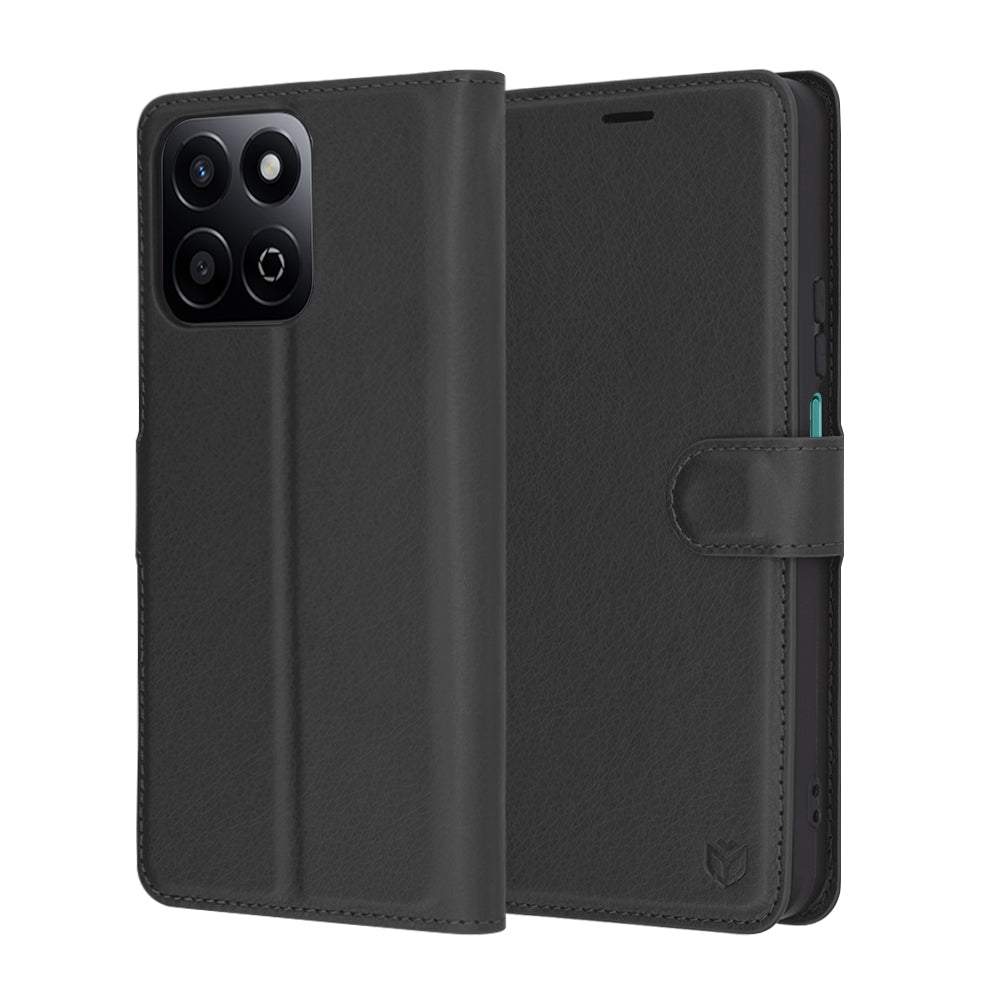 Case for Honor X7c / 200 Smart, Techsuit, Leather Folio, Black