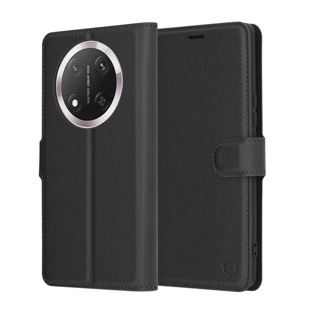 Capa para Honor X9c / Magic7 Lite, Techsuit, Leather Folio, Preta