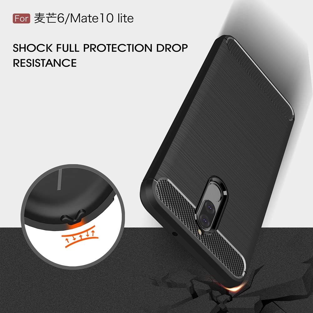 Capa para Huawei Mate 10 Lite, Techsuit, Carbono, Preta